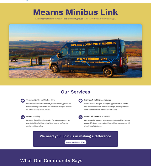 Mearns Minibus Link website