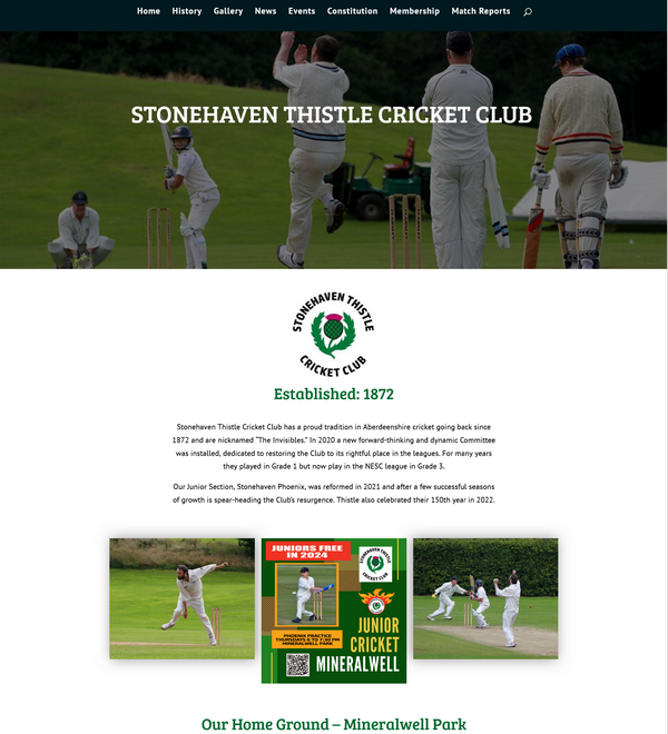 Stonehaven Cricket CLub website